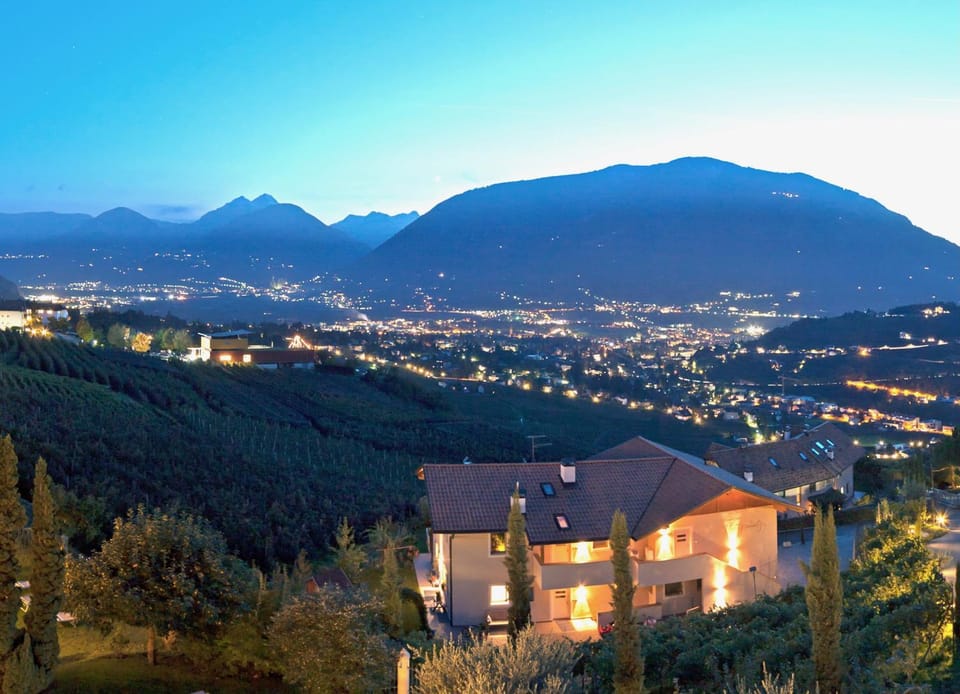 Property building, Night, Natural landscape, Bird's eye view, City view, Mountain view