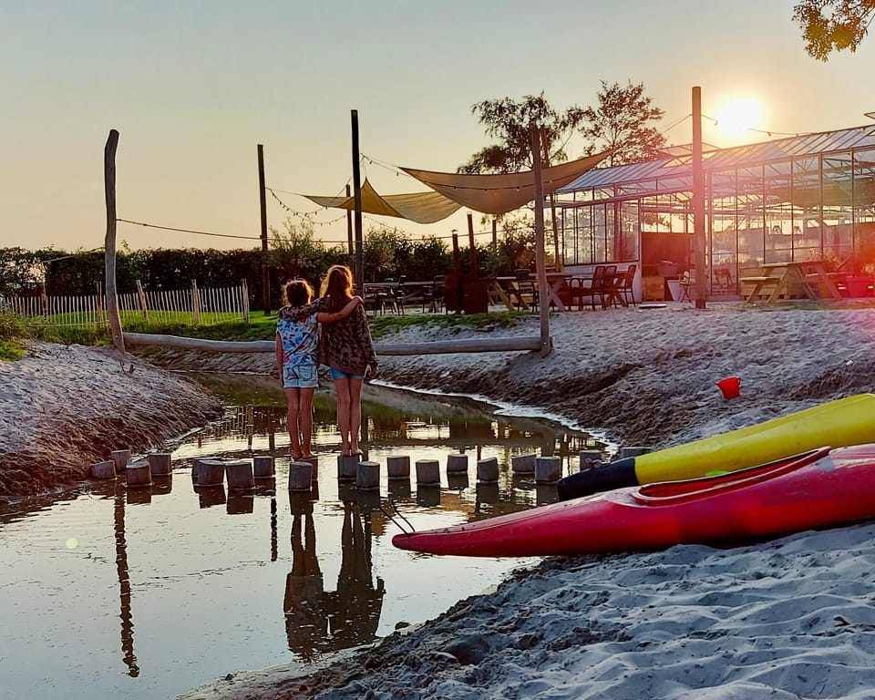Children play ground, Canoeing, River view, Sunset