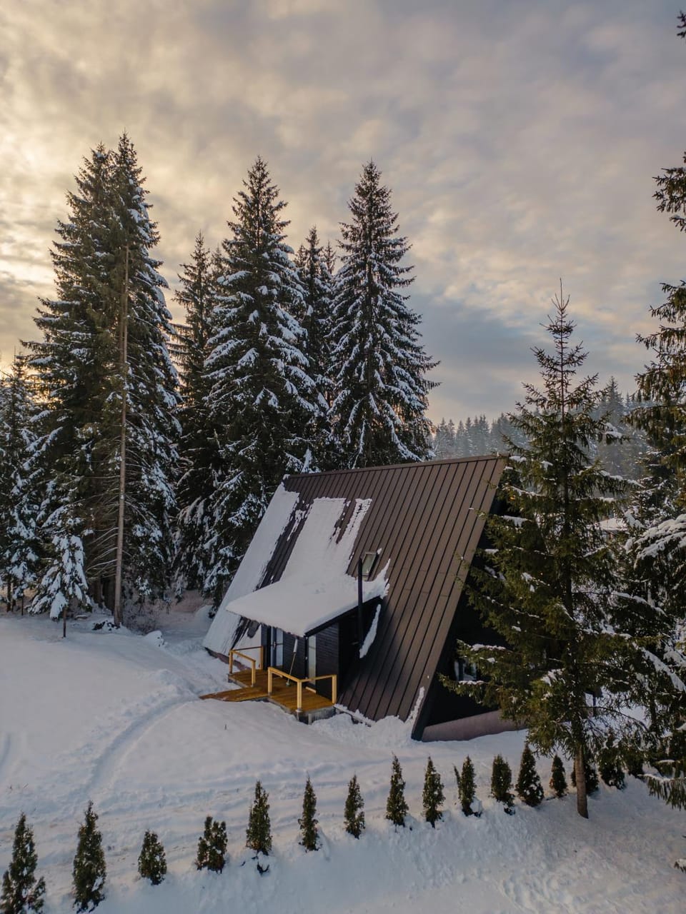 Property building, Day, Natural landscape, Winter, Mountain view