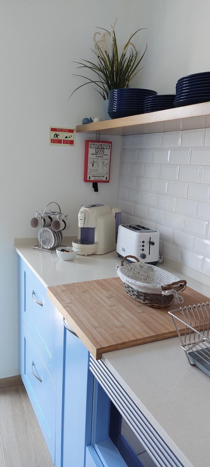 Kitchen or kitchenette, stove, toaster