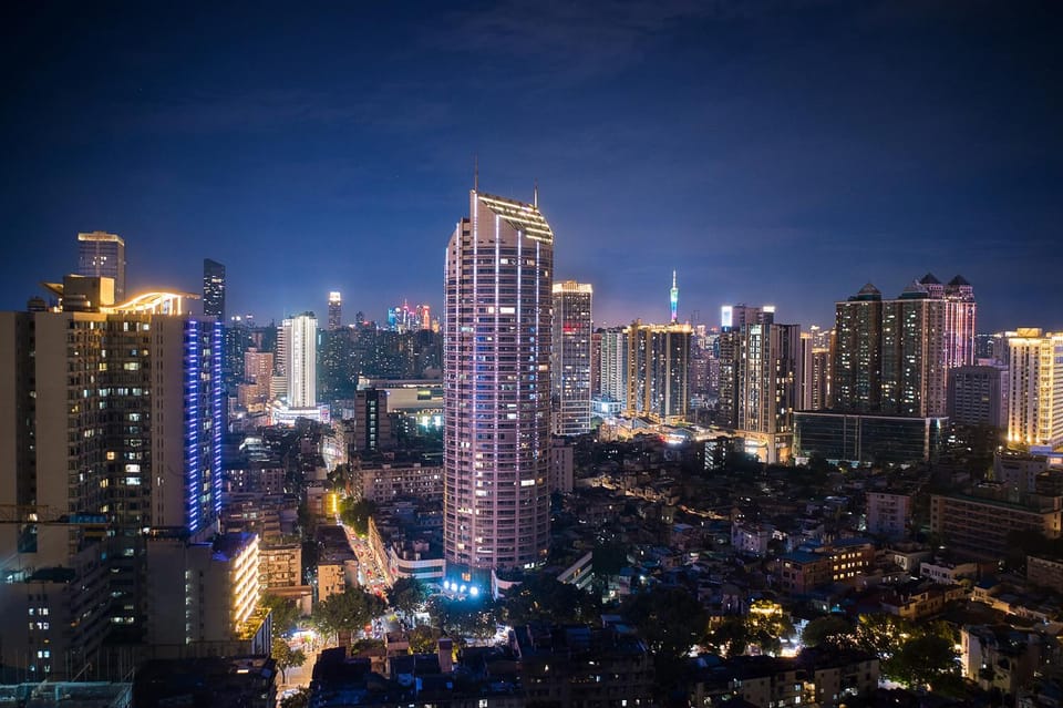 Property building, Night, Bird's eye view