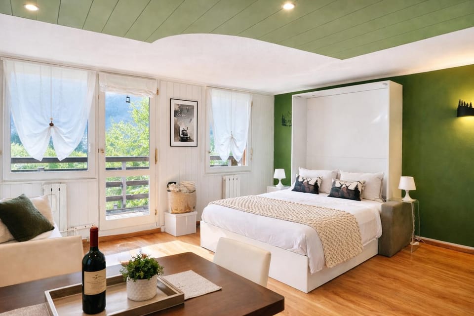 Bed, Living room, Photo of the whole room, Seating area, Bedroom