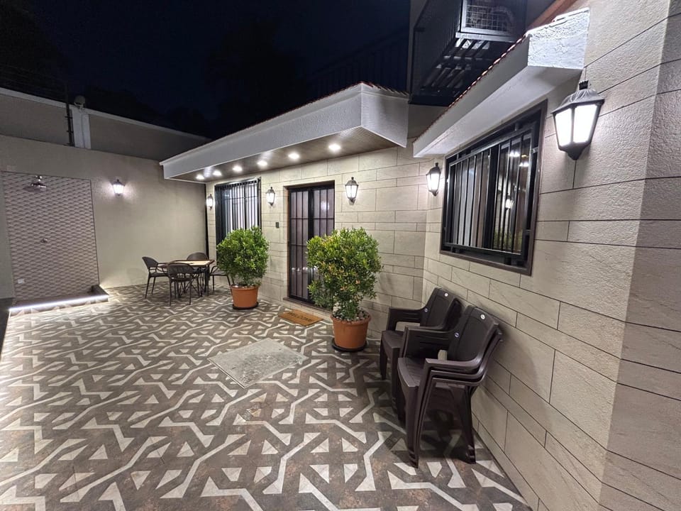 Patio, Night, Seating area