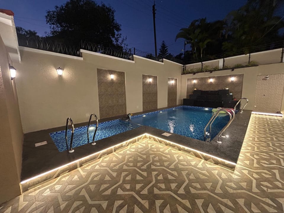 Night, Pool view, Swimming pool