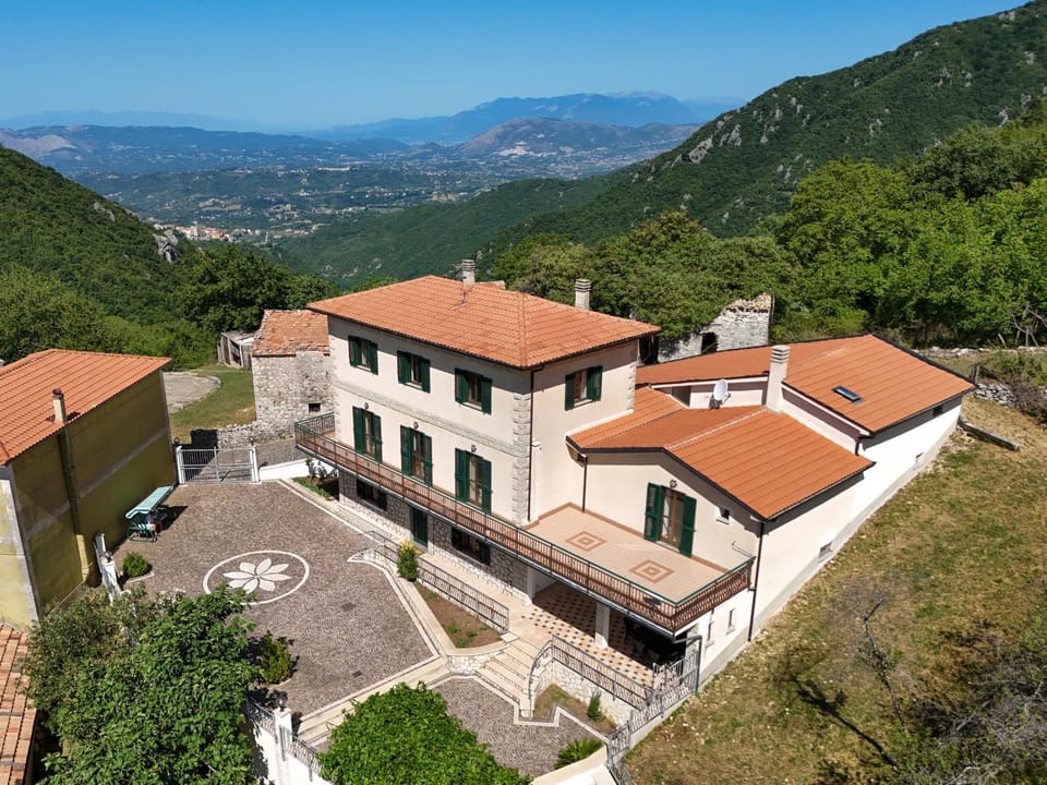 Property building, Natural landscape, Bird's eye view, Mountain view