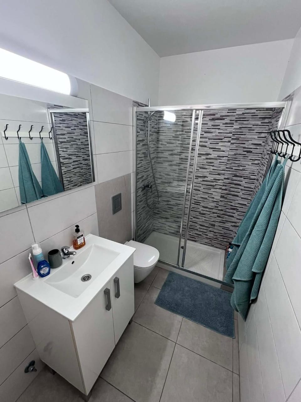 Shower, Toilet, towels
