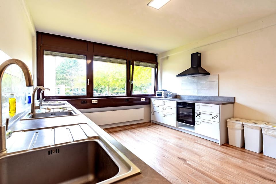 Kitchen or kitchenette, dishwasher, stove