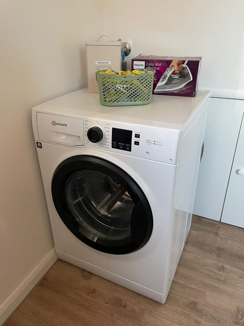 flat iron, washing machine