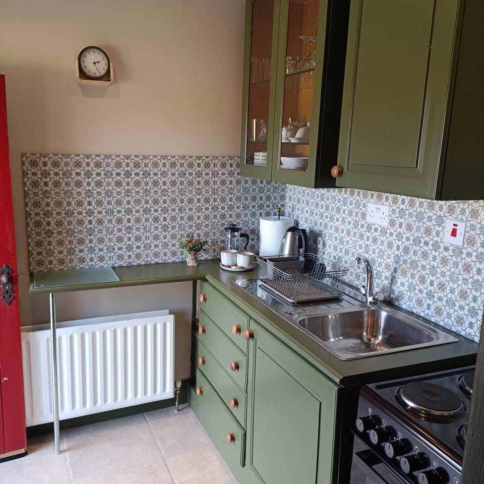 Kitchen or kitchenette, oven, stove