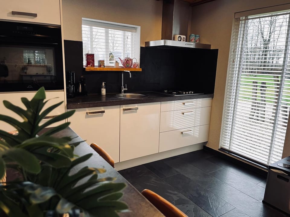 Kitchen or kitchenette, oven, stove