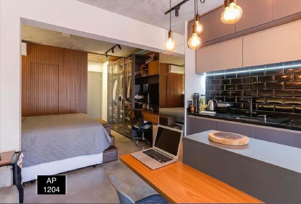 Studio 1204 Com Vista Livre e Andar Alto Apartment in Sao Paulo City