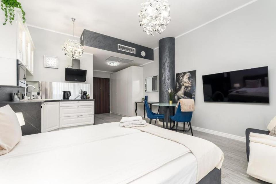 Bed, Kitchen or kitchenette, Photo of the whole room, Seating area, Dining area