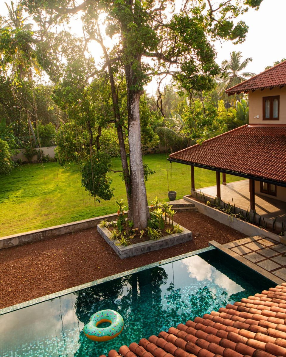 Spring, Day, Natural landscape, Garden, Garden view, Pool view, Swimming pool, Swimming pool
