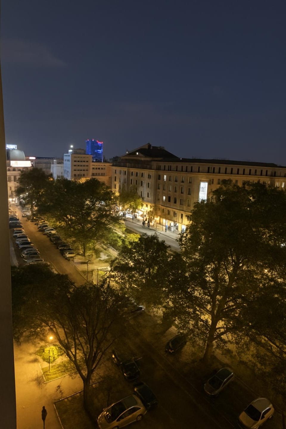 Property building, Night, Parking