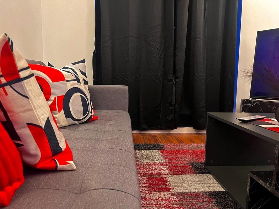 Vivid, Stylish, Central, Bold, Retro, Intimate, Red Accents, Striking Design, City Centre, 1BR Apartment in Sheffield