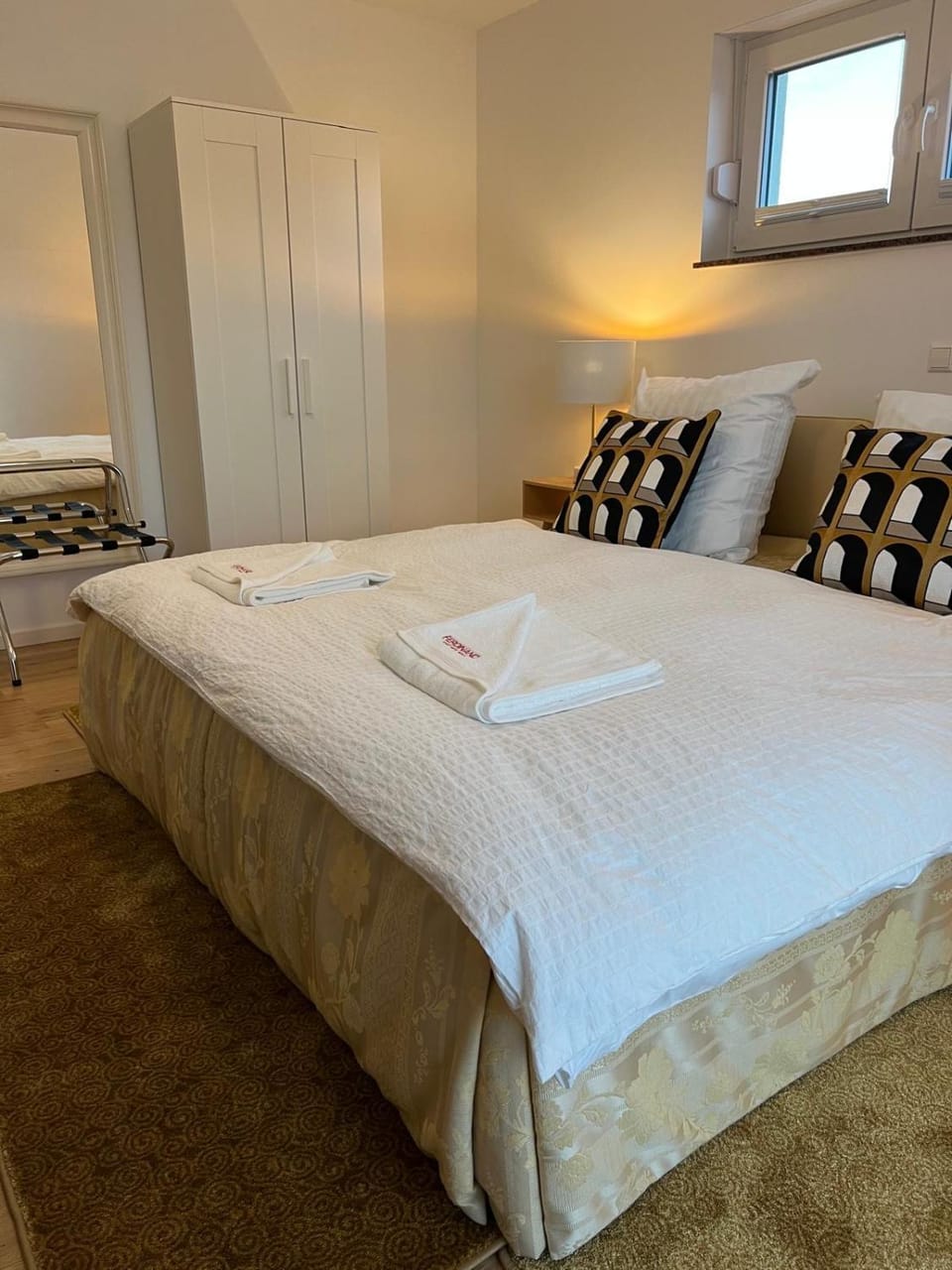 Bed, Photo of the whole room, Bedroom, towels, wardrobe