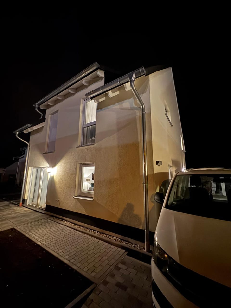 Property building, Night, Parking