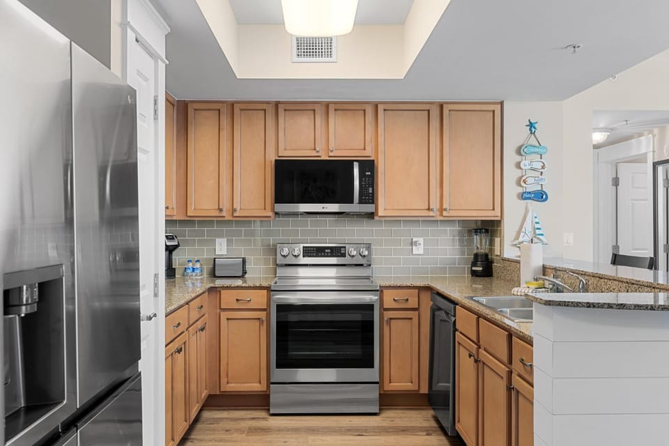 Kitchen or kitchenette, oven, stove, toaster