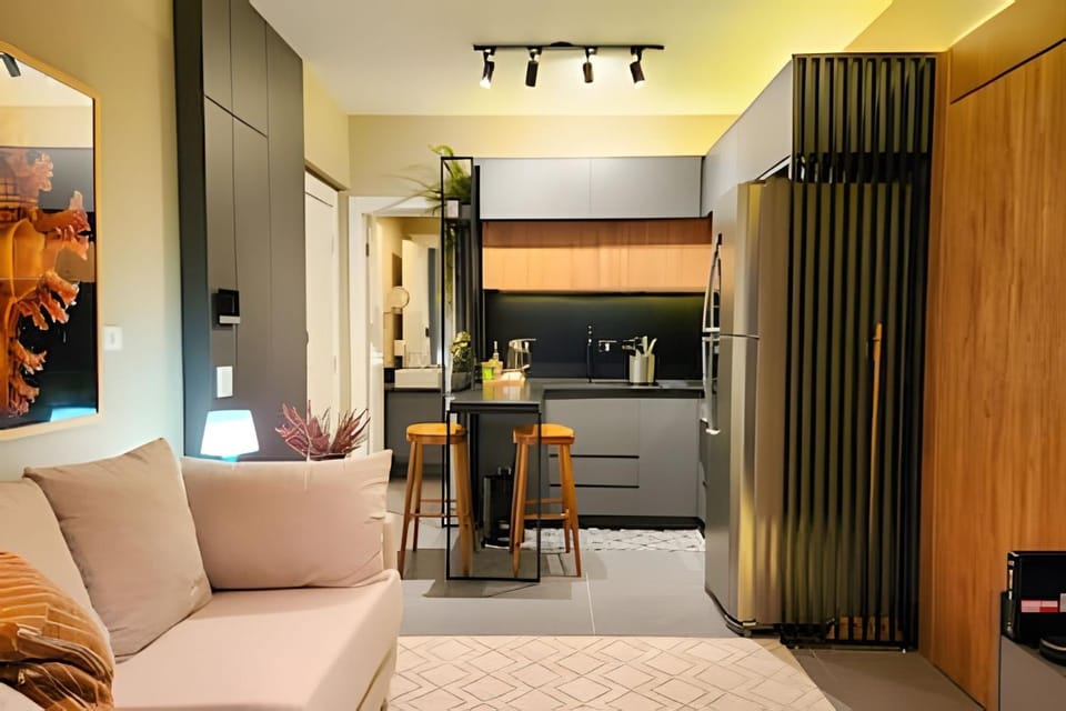 Kitchen or kitchenette, Living room, Dining area