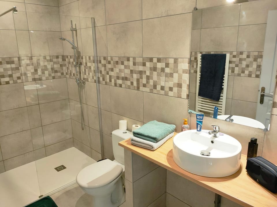 Shower, Toilet, Bathroom, towels