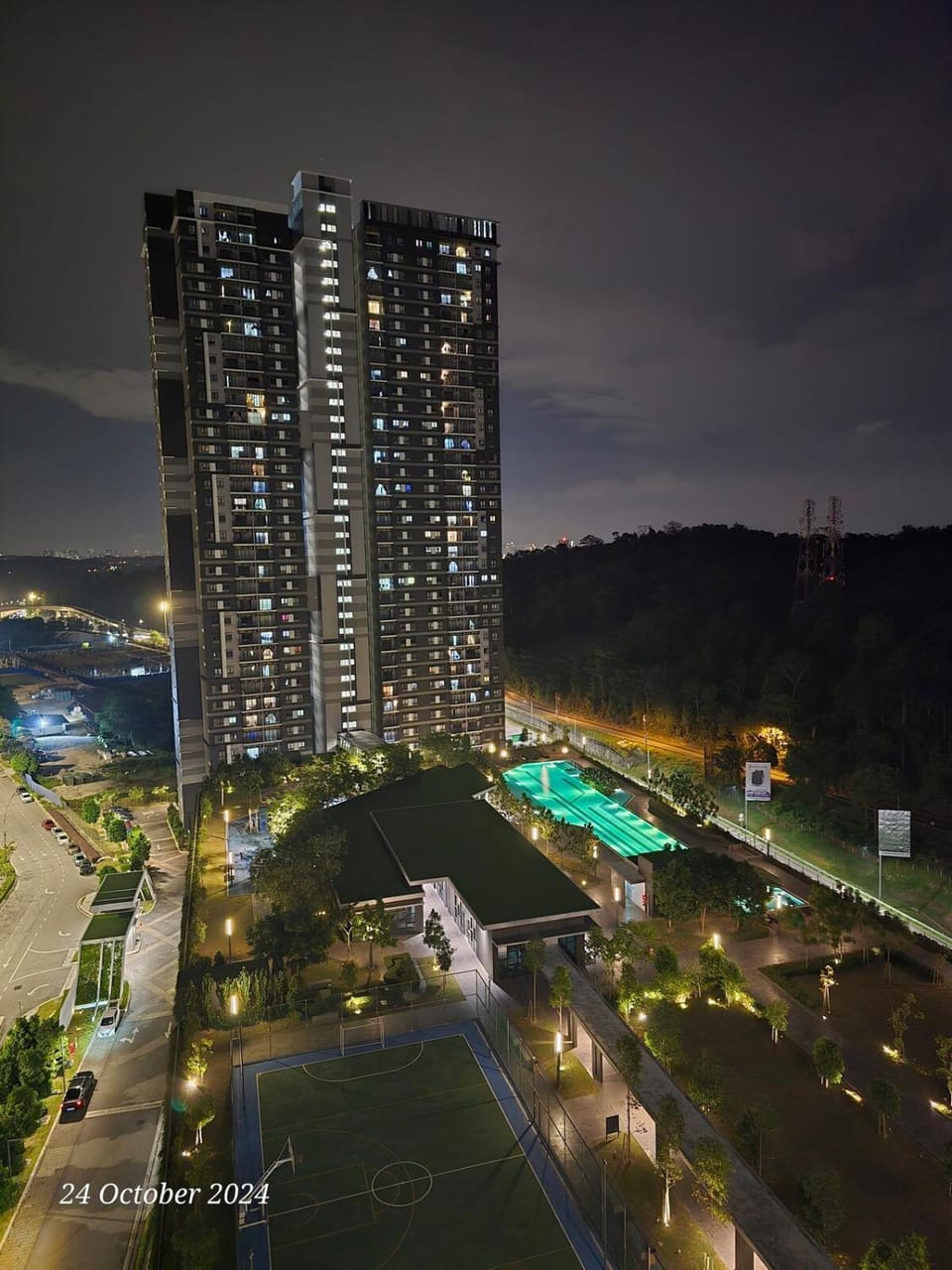 Property building, Night, Pool view