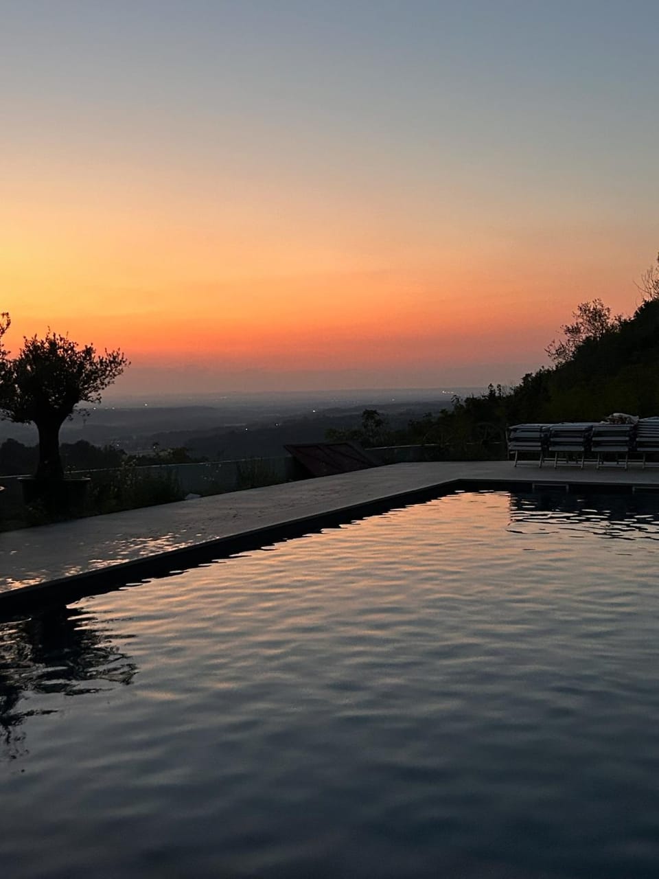 Swimming pool, Sunset