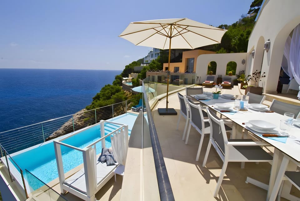 Property building, Living room, Swimming pool