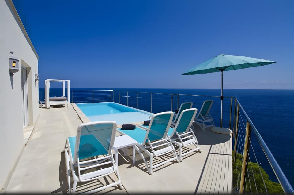 Property building, Living room, Swimming pool