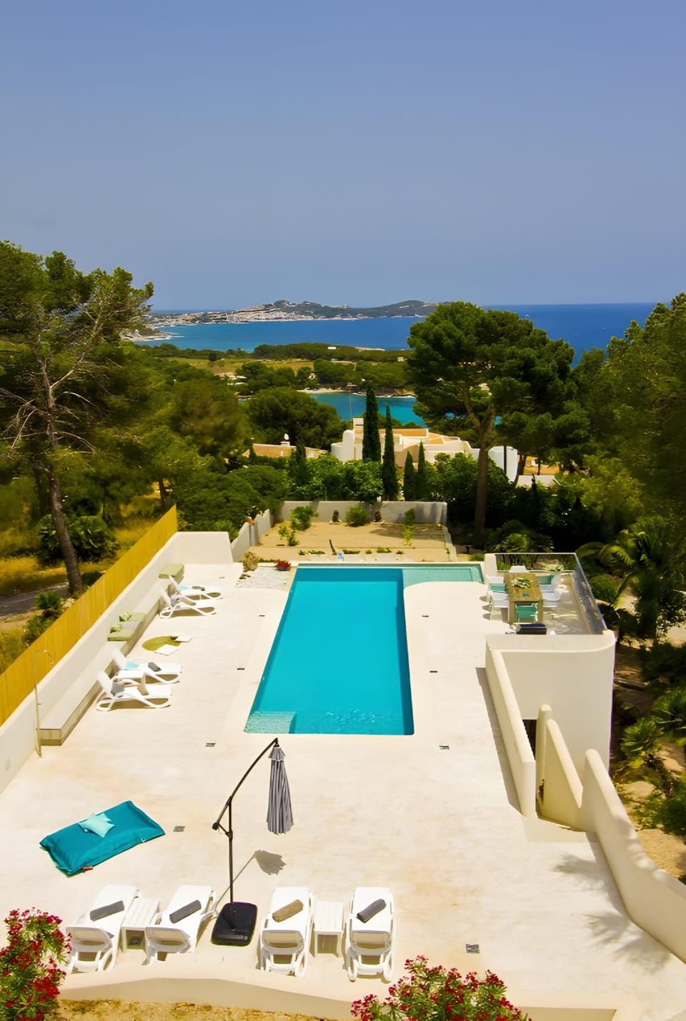 Property building, Living room, Swimming pool