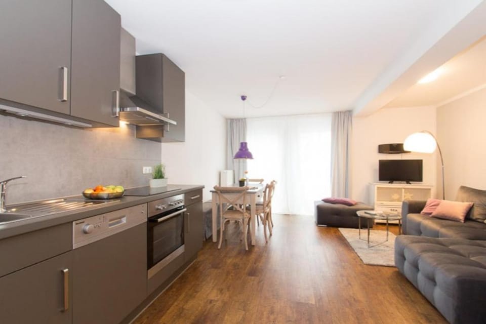 Kitchen or kitchenette, Living room, Dining area