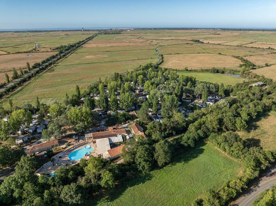 Natural landscape, Bird's eye view, Swimming pool