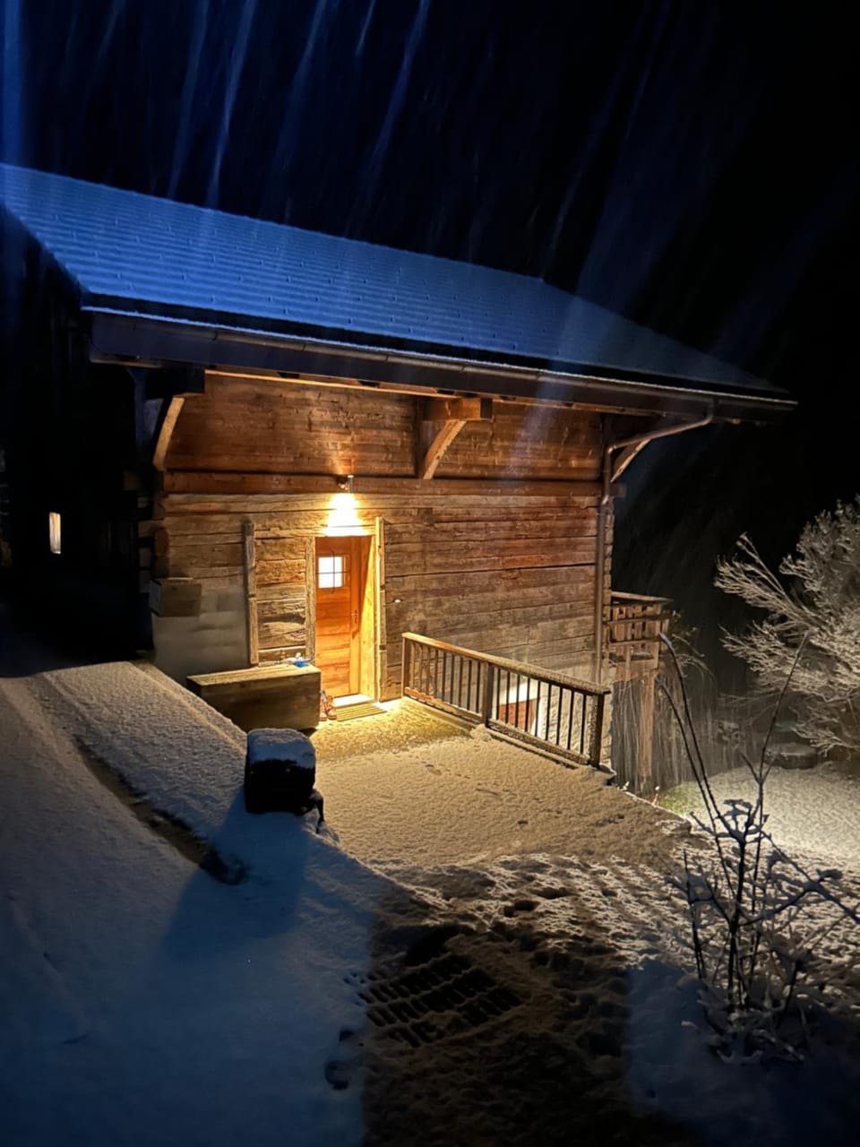 Property building, Night, Winter