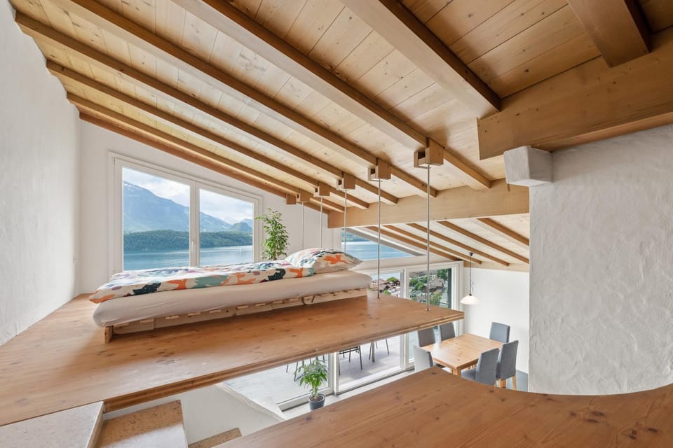 Bed, View (from property/room), Photo of the whole room, Bedroom, Lake view, Mountain view