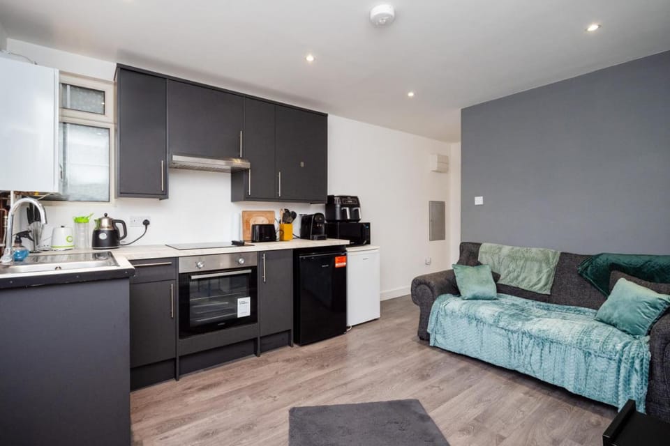 Coffee/tea facilities, Kitchen or kitchenette, Living room, Seating area, oven, pet friendly, stove, toaster