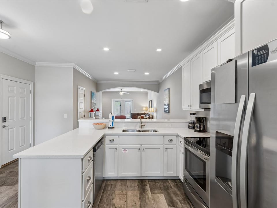 Kitchen or kitchenette, dishwasher, microwave, oven, stove, kitchen