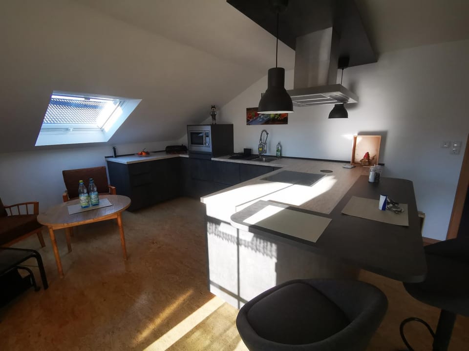Kitchen or kitchenette, Dining area, stove