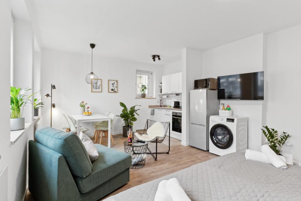 Kitchen or kitchenette, Living room, Seating area, Dining area, washing machine, dryer