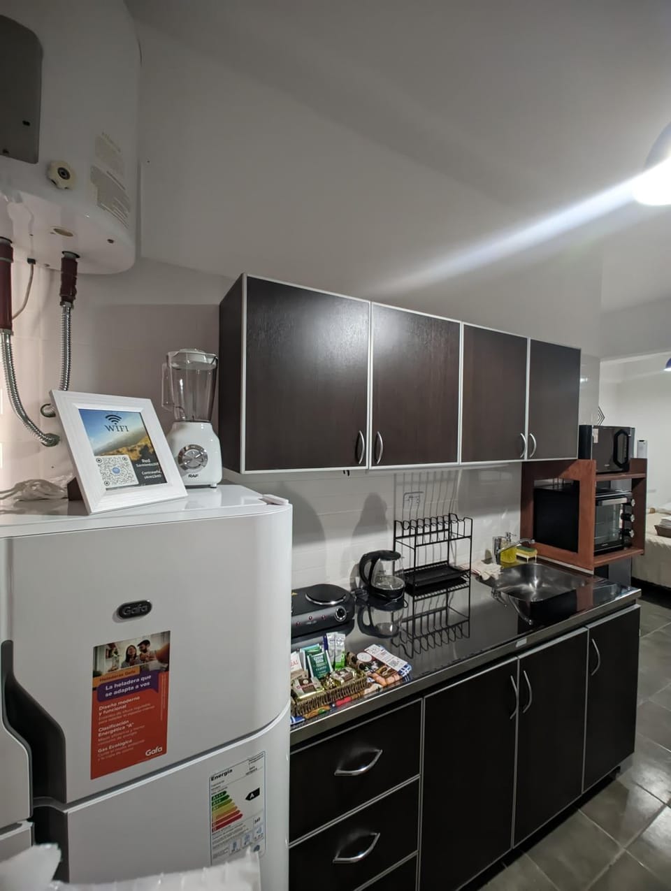 Kitchen or kitchenette, oven, stove