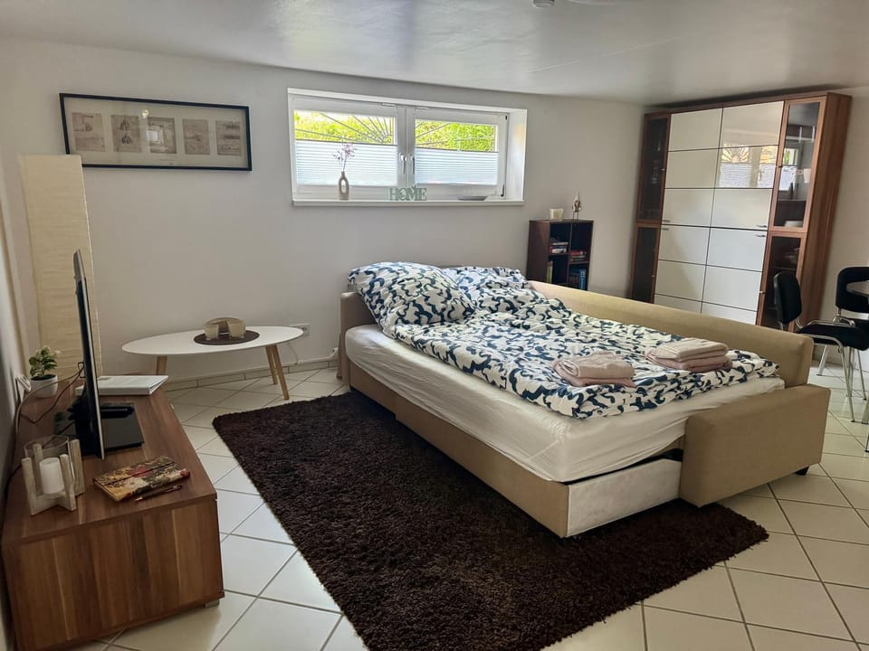 Bed, Living room, Photo of the whole room