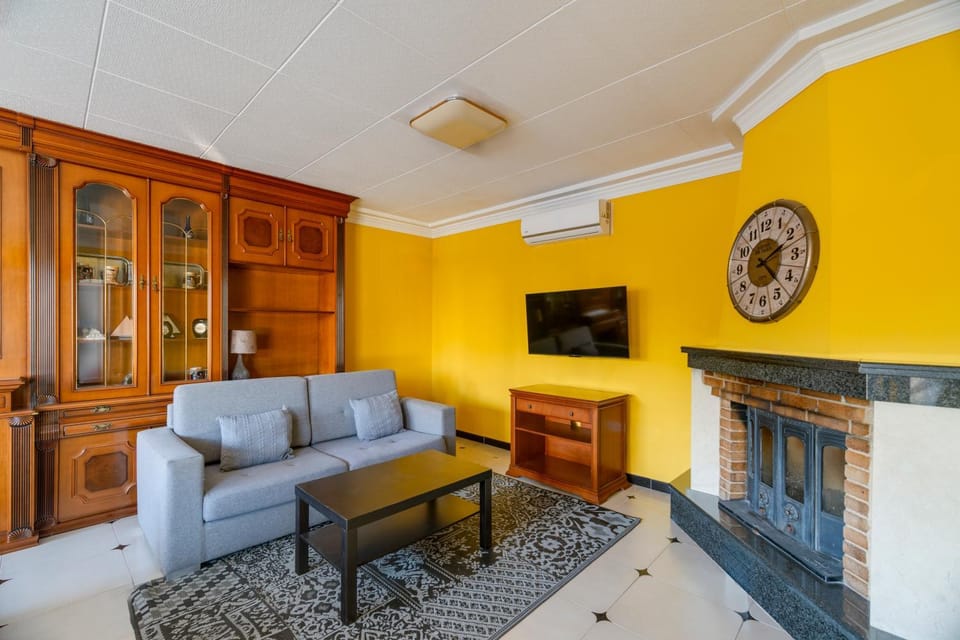 Day, Summer, TV and multimedia, Living room, fireplace, air conditioner