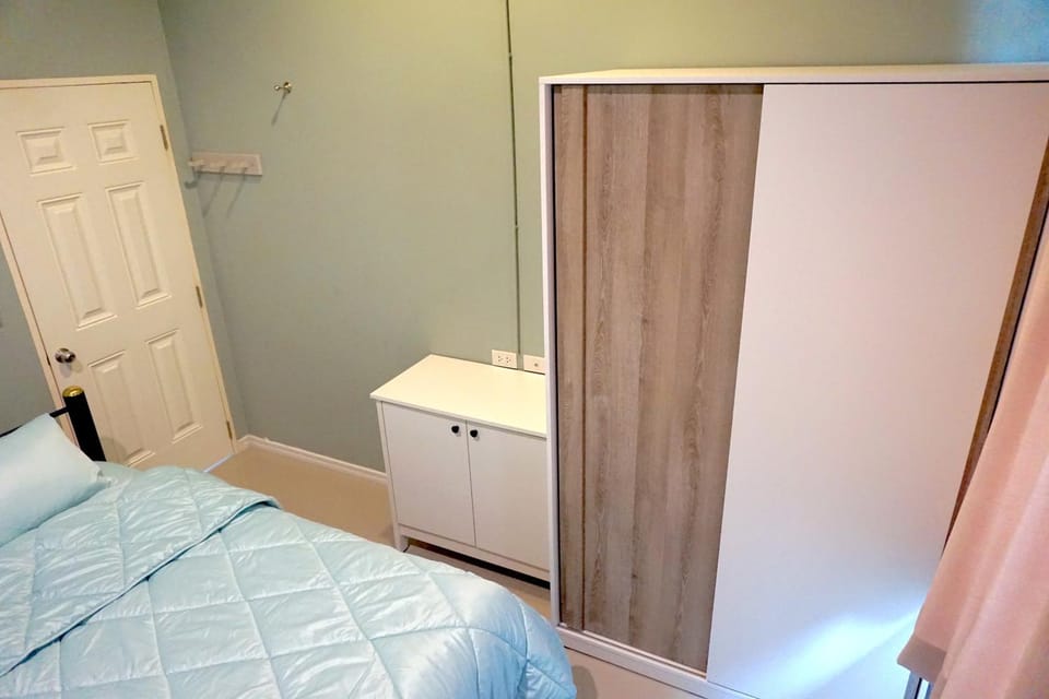Bed, Bedroom, hair dryier, internet, wardrobe, air conditioner