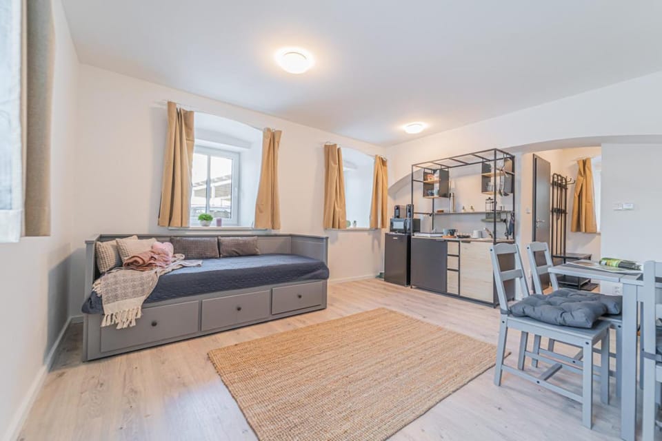 Kitchen or kitchenette, Living room, Dining area, Bedroom