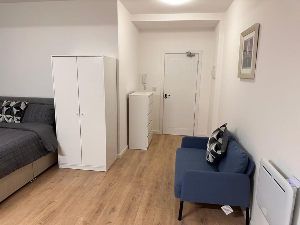 Seating area, wardrobe