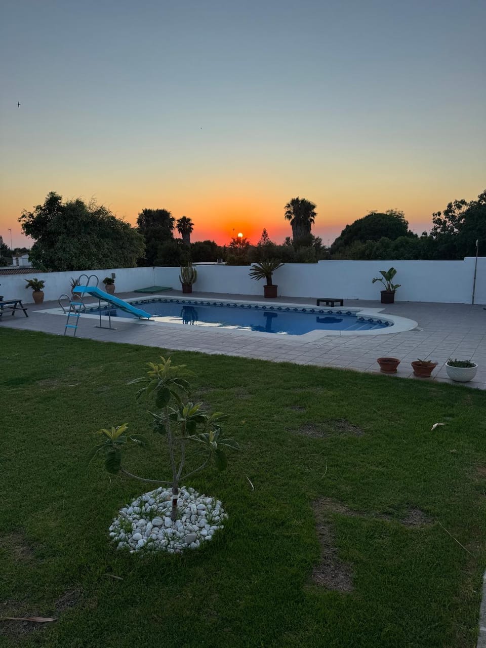 Swimming pool, Sunset