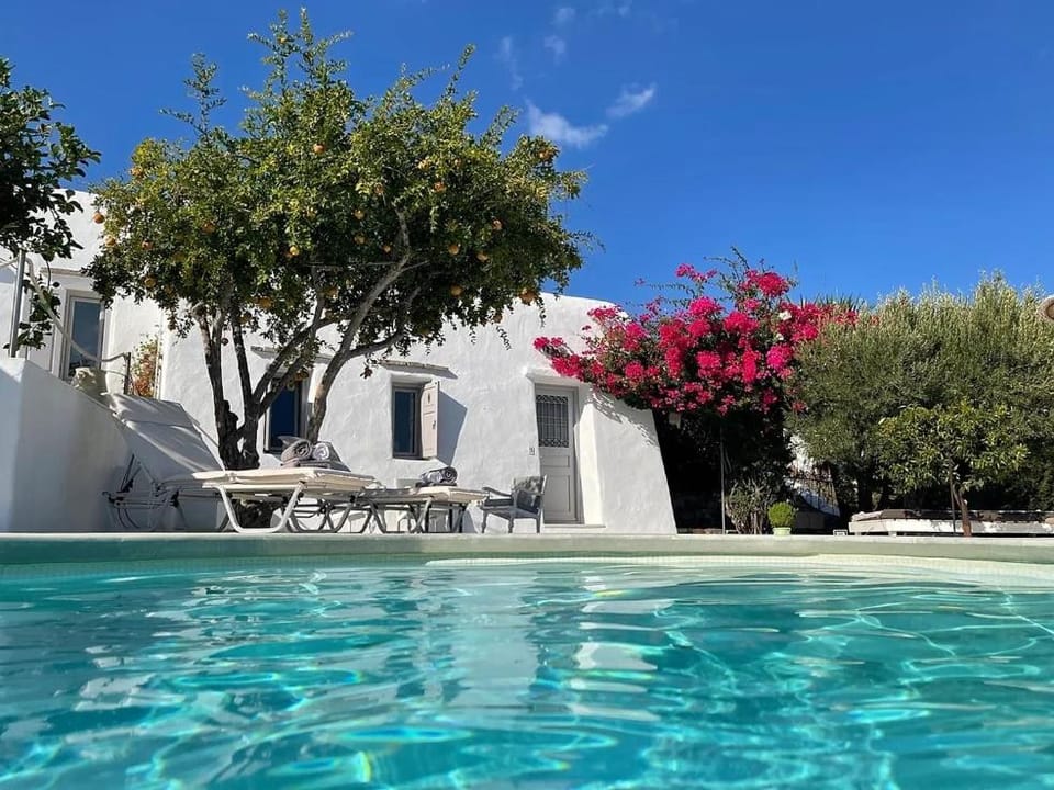 Swimming pool, sunbed