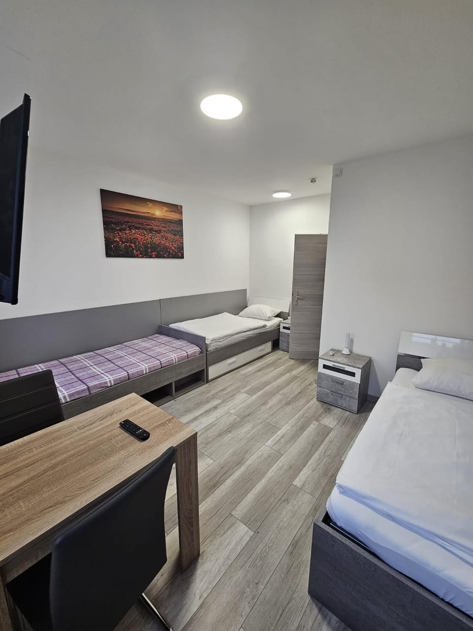 Bed, TV and multimedia, Living room, Photo of the whole room, Seating area, Bedroom