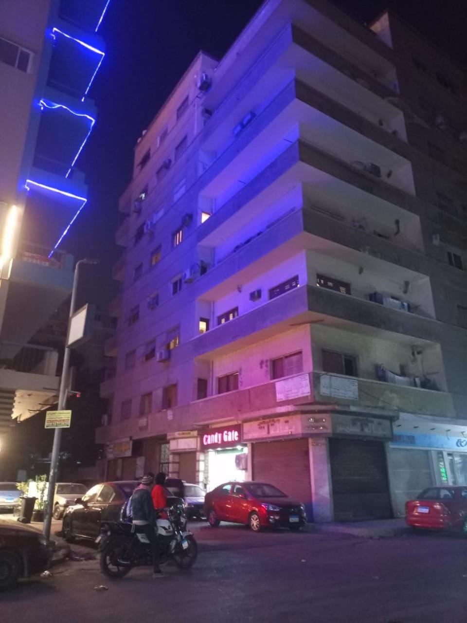 Property building, Night, Location, Parking