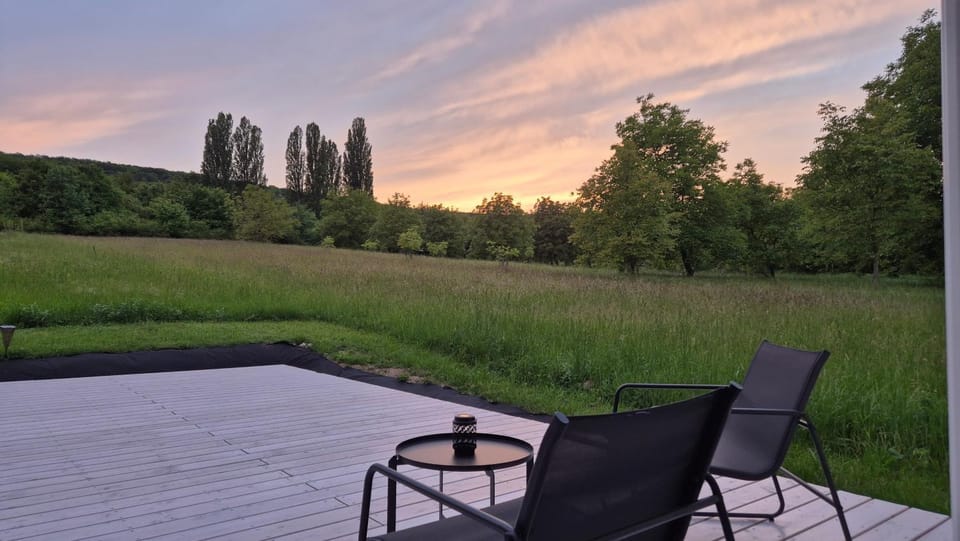 Garden view, Sunset