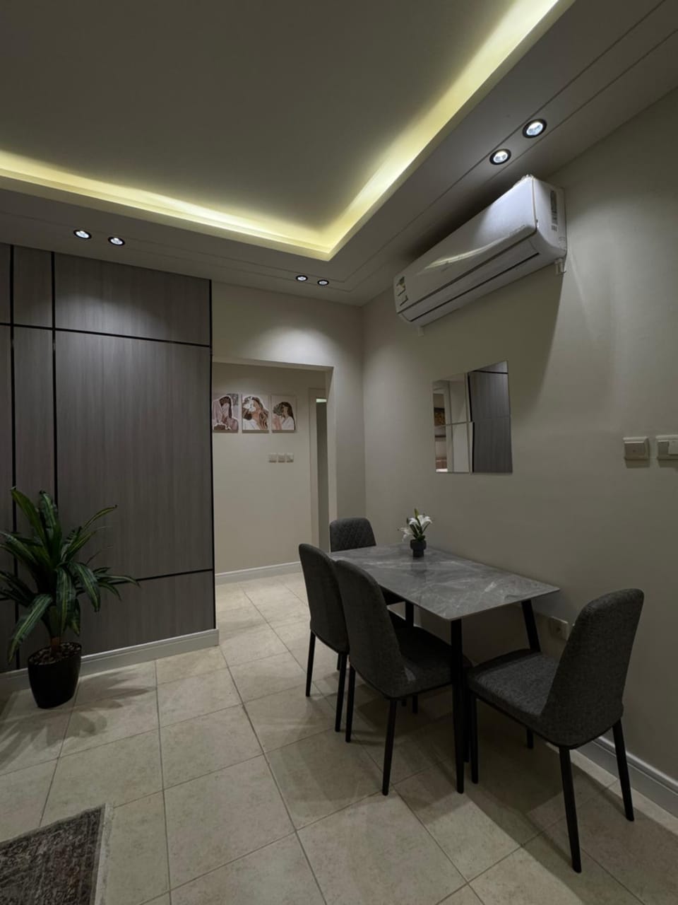 Living room, Seating area, Dining area, air conditioner