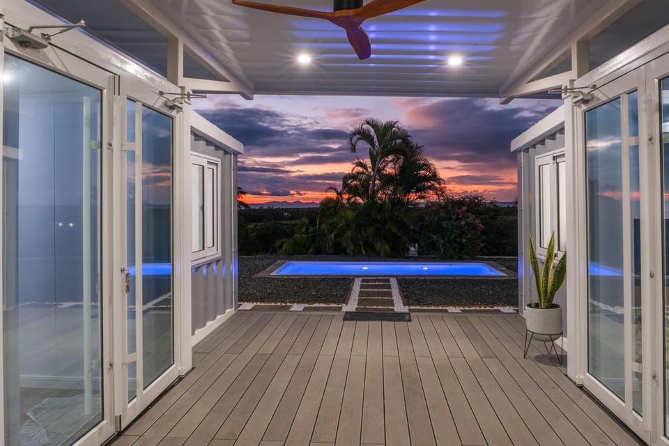 Patio, Night, Natural landscape, View (from property/room), Balcony/Terrace, Pool view, Swimming pool